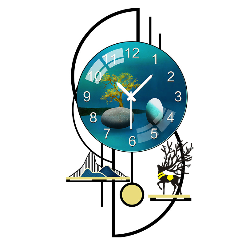 Reloj de arte, reloj, reloj de pared, sala de estar, hogar, moda, decoración de lujo ligero nórdico creativo, reloj simple, reloj de cuarzo en la pared