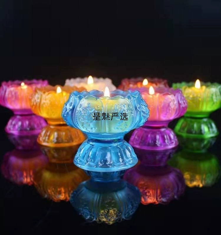 Основание масляной лампы с красочным подсвечником в форме лотоса, подходящим для блочных свечей люстры, высокий дизайн в стиле дзен.