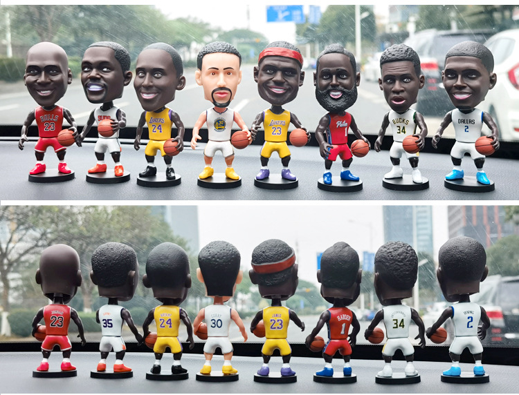 World Cup Football Star Figurines Car Ornaments Gifts for Boys Cristiano Ronaldo Haaland Spring-Loaded Bobblehead Dolls