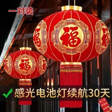 2025新款乔迁大红植绒灯笼新年户外春节阳台过年大门口灯笼批发