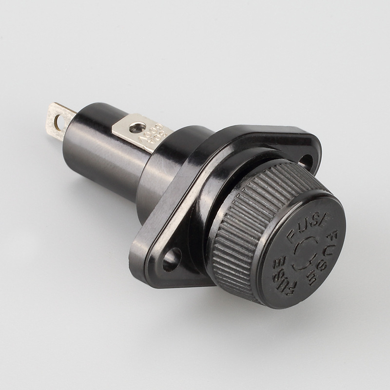 R3-18B面板安装保险丝座10*38管装保险丝座30A250V金属螺帽