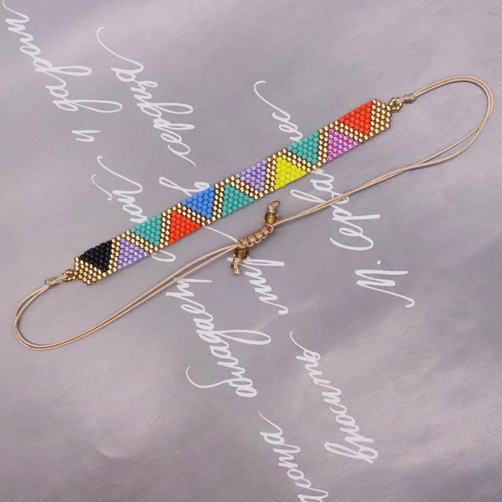 Glass Material Bohemian Triangle Glass Knitting Unisex Bracelets 1 Piece