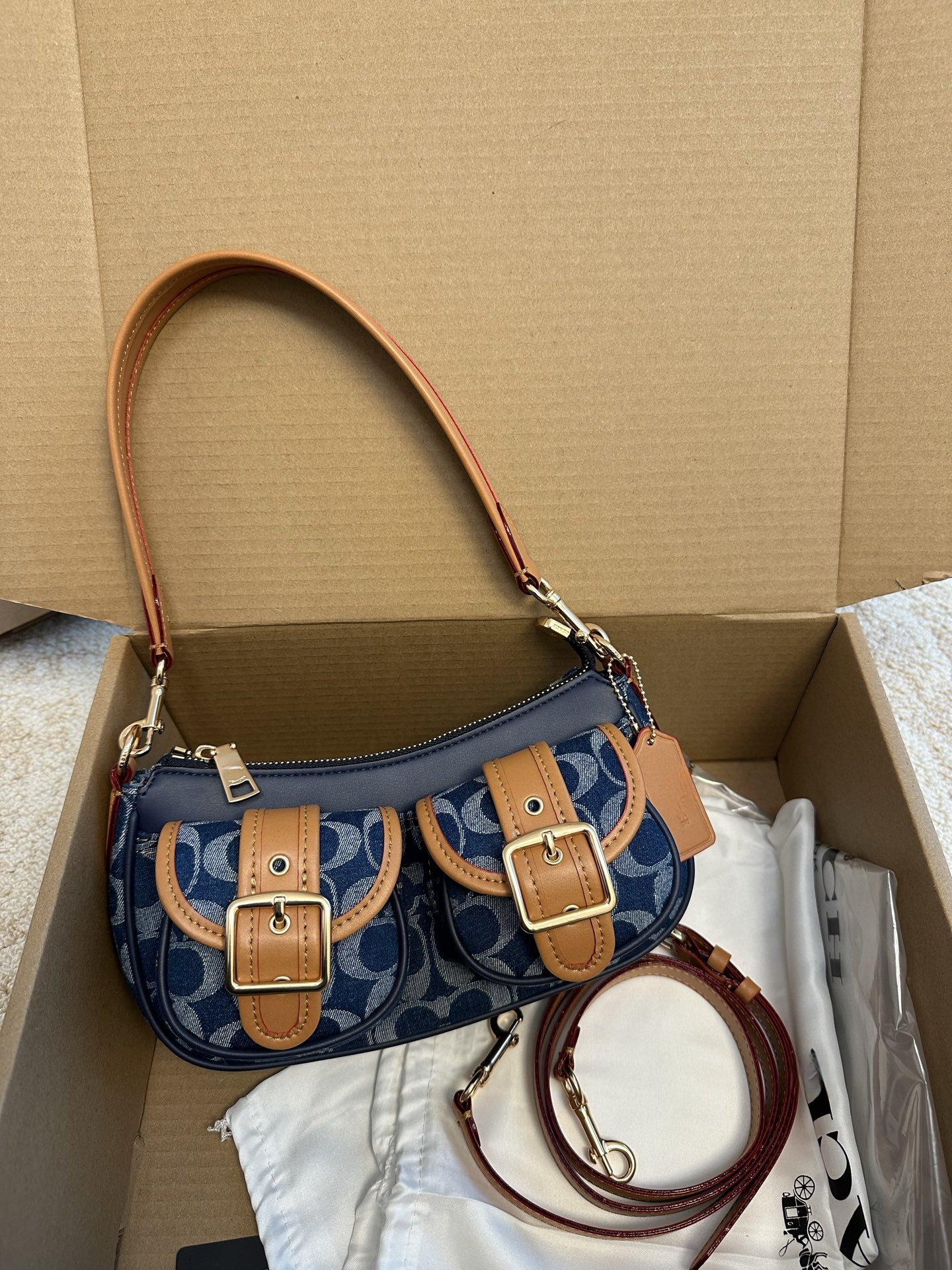 Koujia 2025 New Women's Bag Ashton Retro Underarm Bag Vintage Baguette Motorcycle Shoulder Crossbody Mahjong Bag - Thumbnail 8
