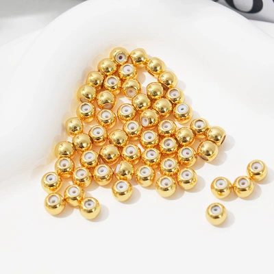 Sand gold pin silicone positioning beads color protection 18K real gold adjustable beads diy bracelet necklace spacer beads Universal chain material