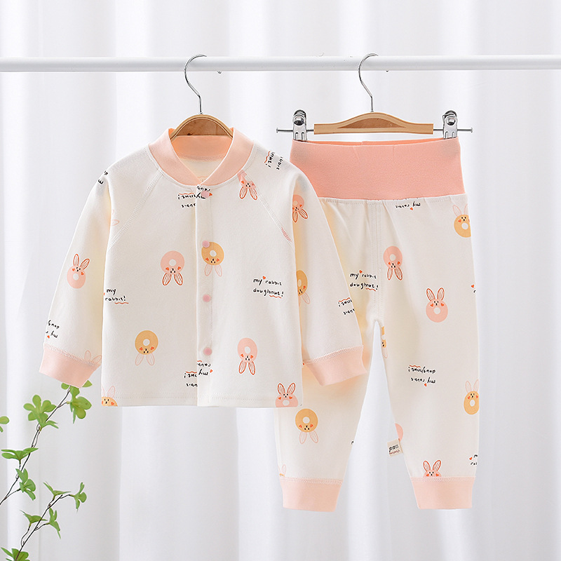 2026년 신상 아동용 가을옷 세트, 봄, 가을, 사계절용 유아 여아 속옷, 무봉제 남아 아기 카디건 잠옷