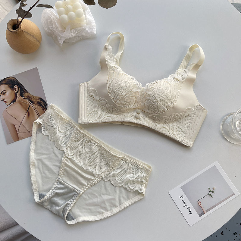 智贝SKU图_9乳胶内衣女小胸聚拢无钢圈调整型蕾丝美背胸