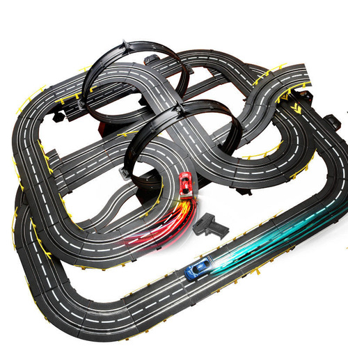 Cross-border hot selling electric remote control rail car large track slide toy racing four-wheel drive track boy car