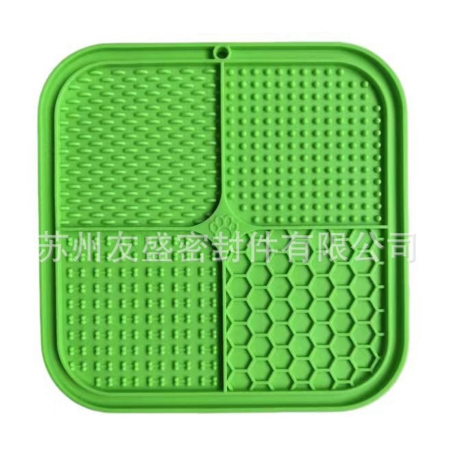 Fábrica al por mayor nuevo de silicona mascota lamiendo estera de silicona ventosa estera de comida lenta perro anti-estrangulamiento estera de comida lenta de silicona