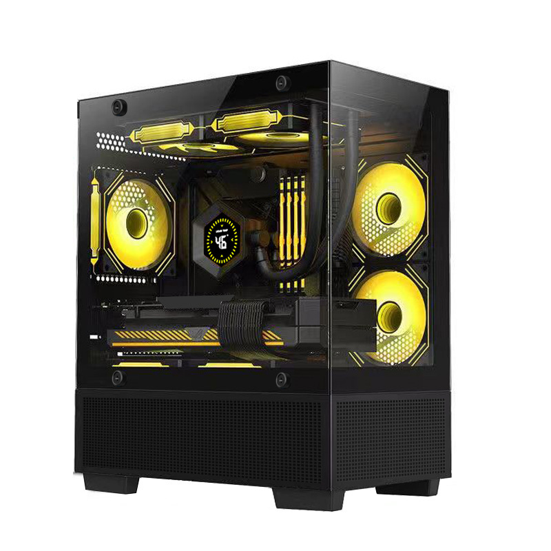 Nine-tailed fox T3 non-pillar sea view room computer case desktop matx glass side through 240 water-cooled diy shell