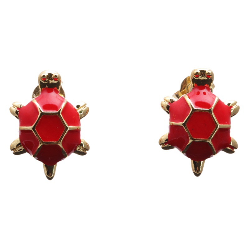 Pendientes de joyería populares transfronterizos europeos y americanos pendientes de tortuga animal de goteo colorido pendientes de mujer pendientes lindos simples