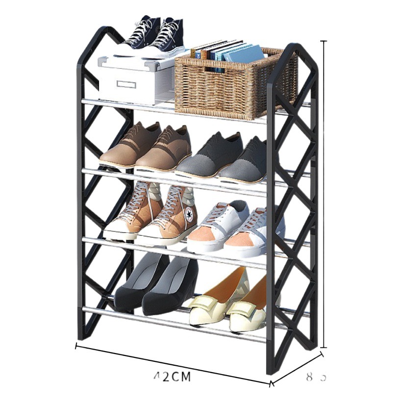 Zapatero de tubos de acero, estilo simple y moderno, desmontable y multifuncional, ideal para dormitorios y hogares