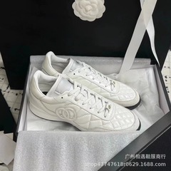 高バージョン Xiaoxiangfeng Lingge レザー 2024 ホワイトシューズカジュアルランニングシルバー多用途道徳トレーニングスポーツシューズ女性用