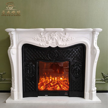 大理石壁炉石雕法式汉白玉装饰取暖壁炉架石材壁炉现货