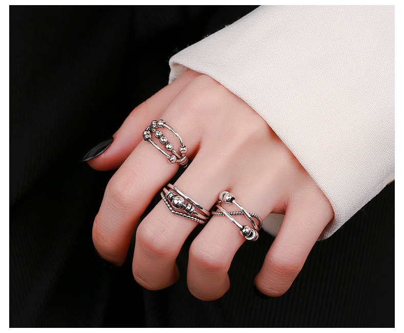 1 Piece Simple Style Geometric Sterling Silver Open Ring display picture 3