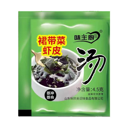 Instant Edible Kombu Shrimp Soup in Sealed Packaging for Home Use