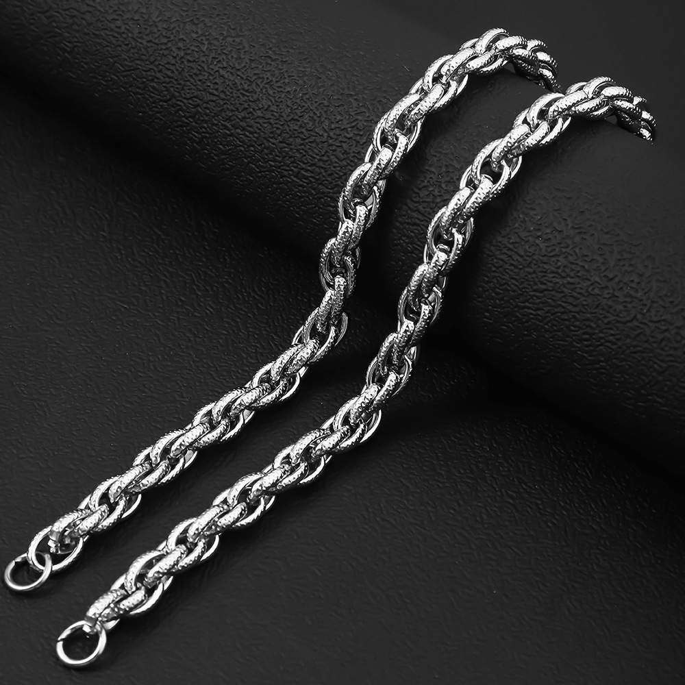 Pulseira cubana masculina em aço inoxidável à prova d'água_voghion.com