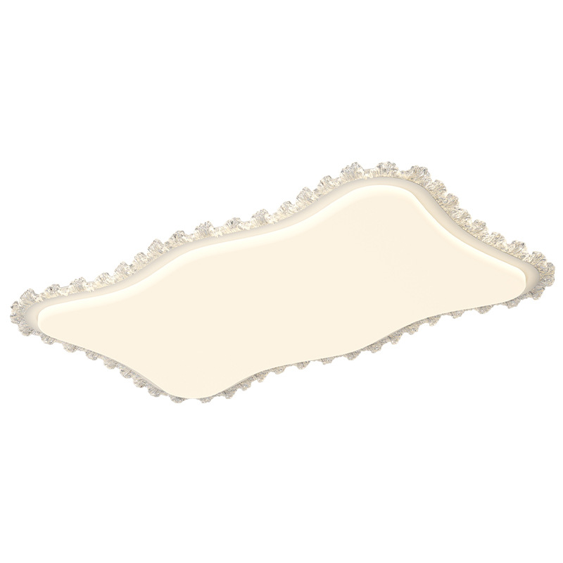 Grand View Garden 2026 nueva lámpara de techo de la sala de estar moderna y simple crema de flores de ondas de viento imitación de cristal Zhongshan lámpara 472L