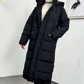 款号Z003原单长款连帽棉衣保暖舒适简约百搭2025新款女装棉服外套