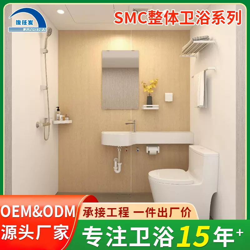 SMC整体卫浴一体式整体淋浴房洗澡房卫生间成品卫浴间免做防水