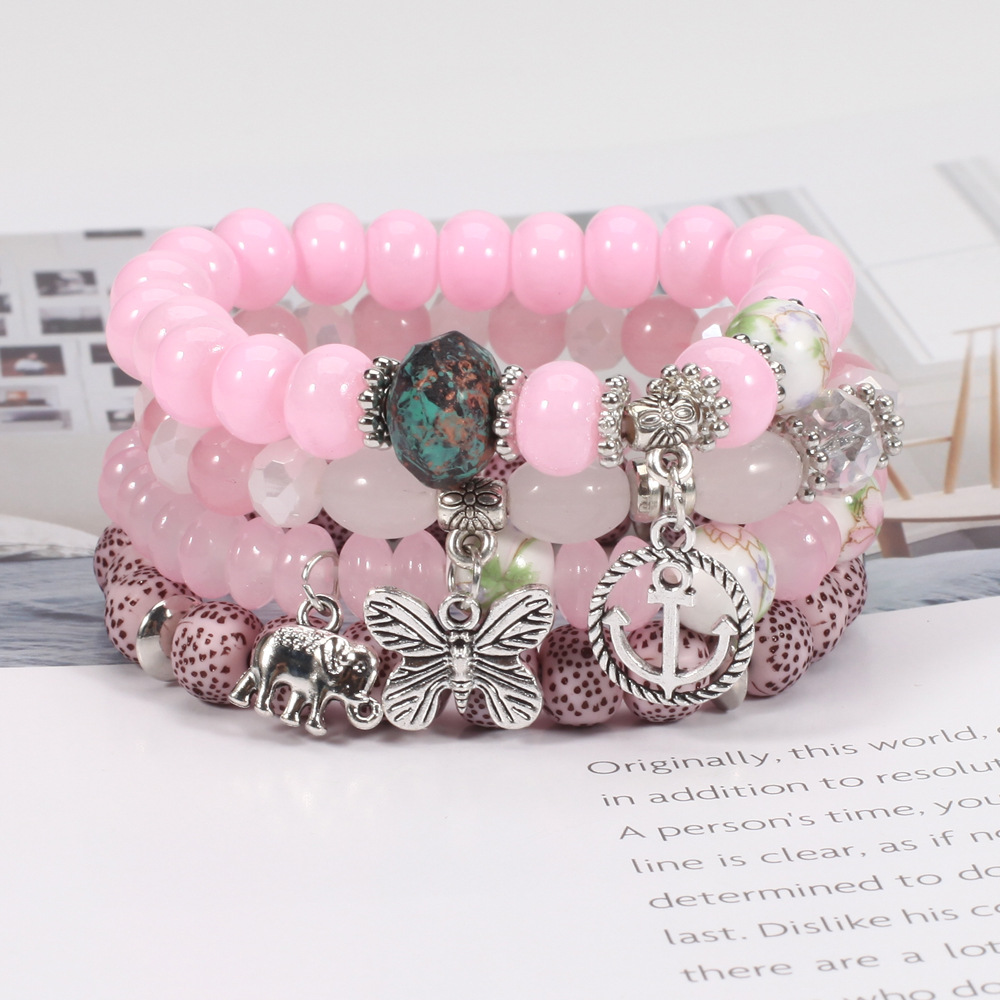 Bohemian Ship Anchor Butterfly Glass Beaded Bracelets Wholesale display picture 3