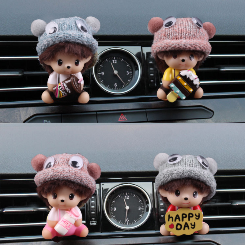 Cute pareja de dibujos animados accesorios de automóviles ventilación perfume aire acondicionado perfume accesorios de automóviles accesorios de automóviles mujeres