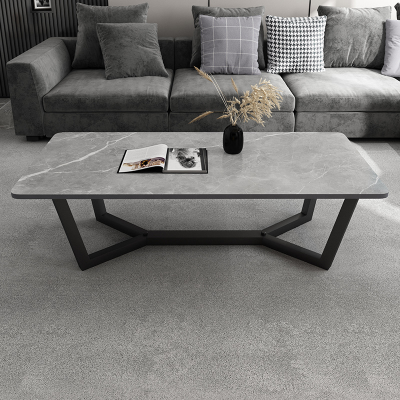 Rock placa mesa de café casa rectangular simple moderno pequeño apartamento luz lujo Nórdico Internet celebridad salón minimalista Mesa flor