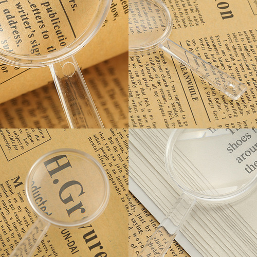 Plastic 40mm Handheld Acrylic Transparent Organic Glass Magnifier High Definition All-Transparent Magnifier