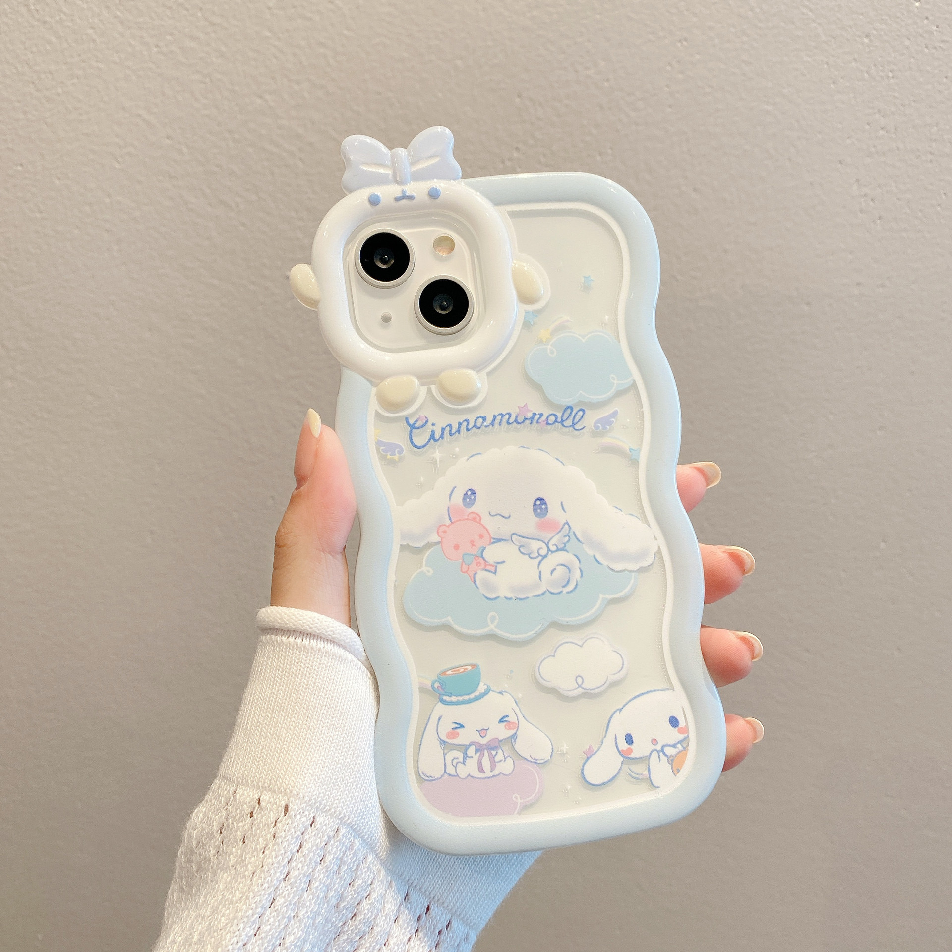 Wave Monster for Apple 14 Phone Case Iphone12pro Cinnamoroll Babycinnamoroll Cartoon TPU Varnish Protective Cover