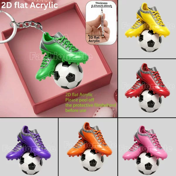 Cross-border 2D flat new football enthusiast themed acrylic keychain, holiday party gift, backpack decoration