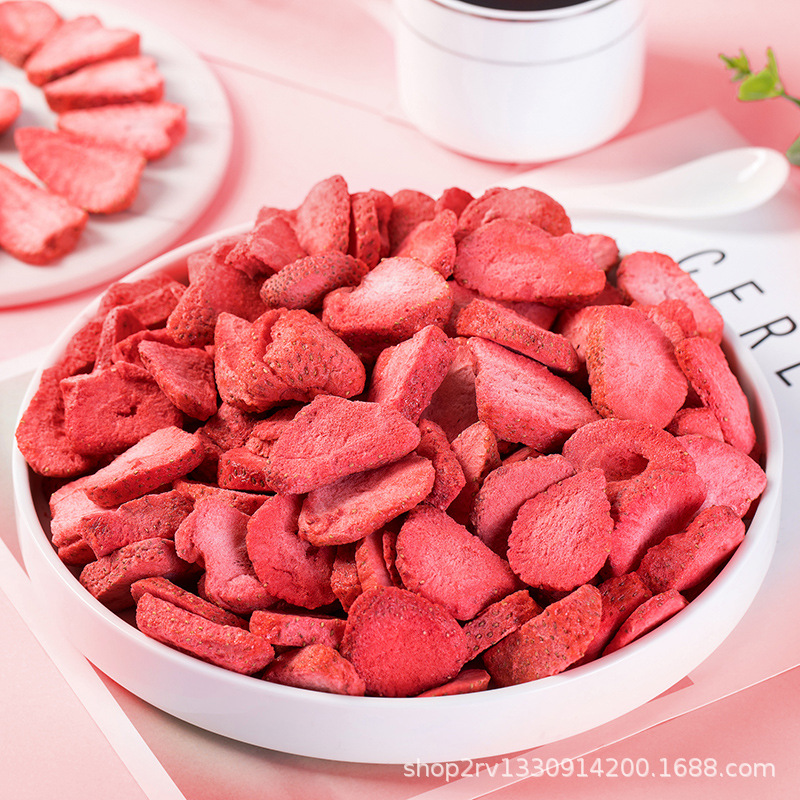 冻干草莓片 即食草莓干 雪花酥牛轧糖烘培500g 冻干水果 草莓脆片