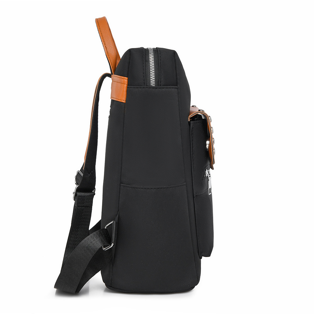 Nueva mochila con remaches para mujer de color en contraste, mochila de viaje simple y versátil de gran capacidad, mochila de viaje al aire libre, al por mayor