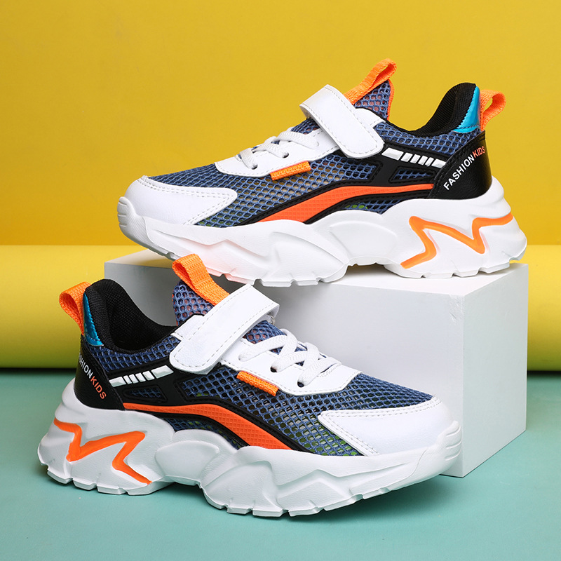 Zapatos para niños verano 2024 nuevos zapatos de malla para niños pequeños zapatos blancos zapatos de malla transpirables estudiantes