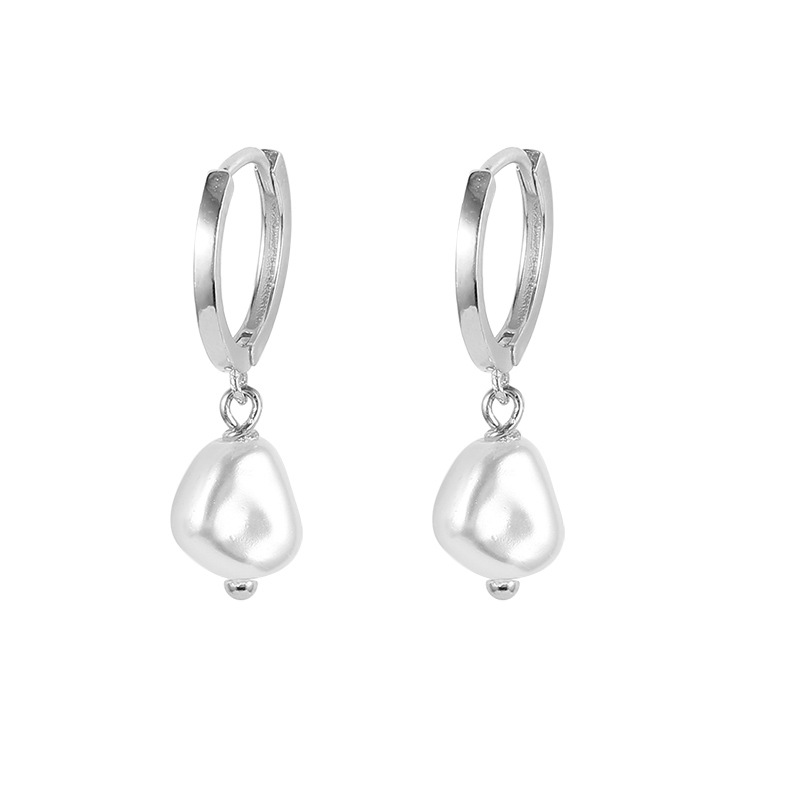 1 Paire Style IG Style Simple Irrégulier Perle Argent Sterling Plaqué Or 18K Boucles D'oreilles display picture 3