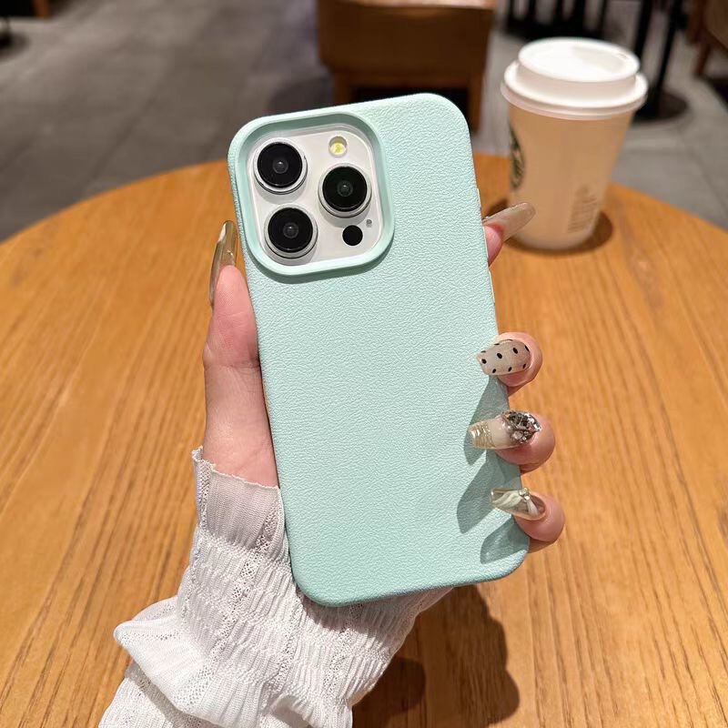 Apple 16promax 携帯電話ケース iphone15/13 ソリッドカラー 14plus レザーテクスチャ素材 12/11 シリコーンに適しています。|undefined