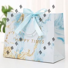 ins风礼品袋大理石纹手提袋节日礼物袋生日回礼服装包装袋