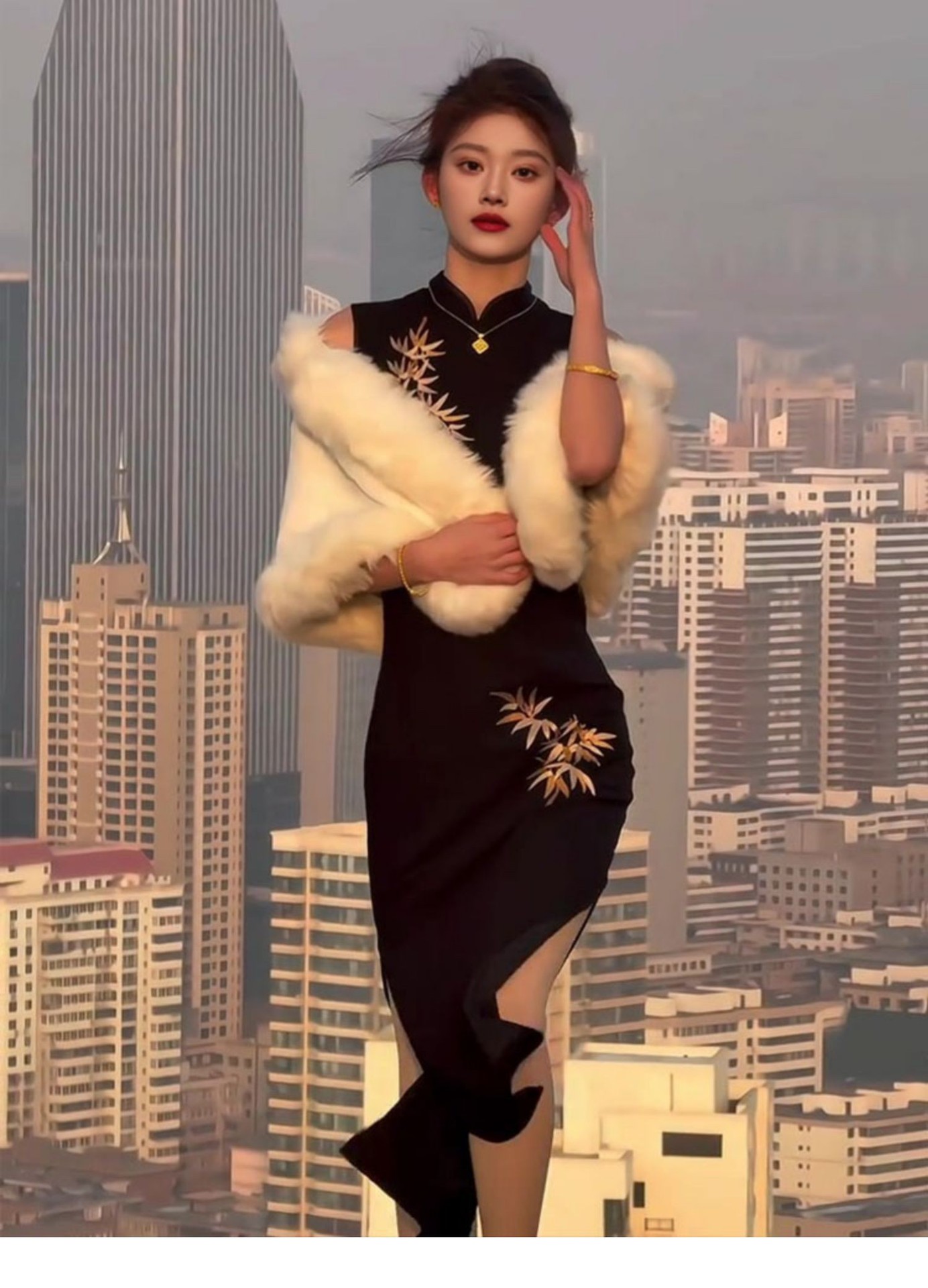 2025 Cross-Border European And American High-End New Chinese Style Women's Summer Thick Elastic Patterned_ecoleips.com