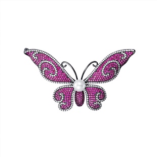 New Fashion High-end Zircon Inlaid Copper Brooch Fashion Butterfly Corsage Luxury Women Accessories Suit Big Coat