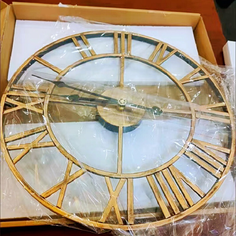 家庭用時計復古客間鉄芸掛け時計北欧装飾時計熱売ローマ静音時計メーカークロスボーダー|undefined