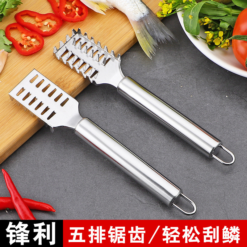 acero inoxidable multifuncional escamas de pescado matador de cocina escamas cepillo de eliminación de escamas de pescado herramienta doméstica