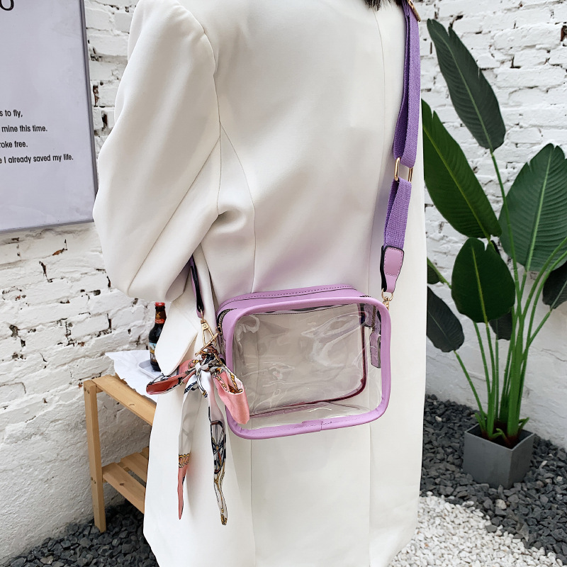 Women's Small Pvc Solid Color Streetwear Square Zipper Crossbody Bag display picture 3