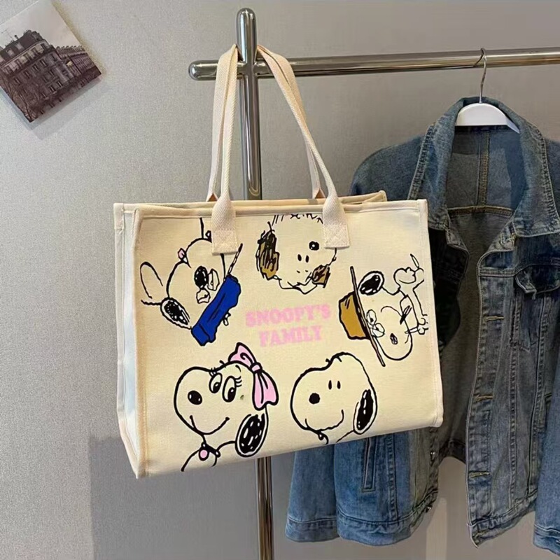 2026 New Snoopy Cartoon Canvas Tote Bag, Large Capacity Commuting Shoulder Handbag for Female Students, Versatile for Outdoor Use 2026 New Snoopy Cartoon Canvas Tote Bag, Large Capacity Commuting Shoulder Handbag for Female Students, Versatile for Outdoor Use