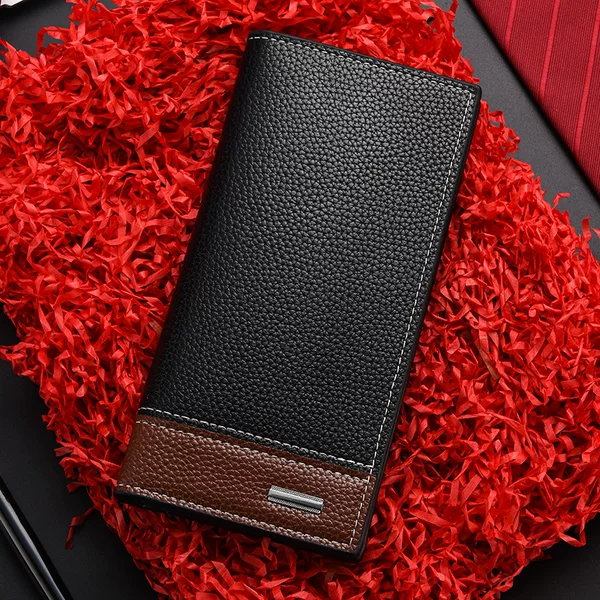Cross-border Men's Wallet Long Stitching Contrast Color Distinctive Men's Wallet Multi-card Fashion Casual suit Long Wallet