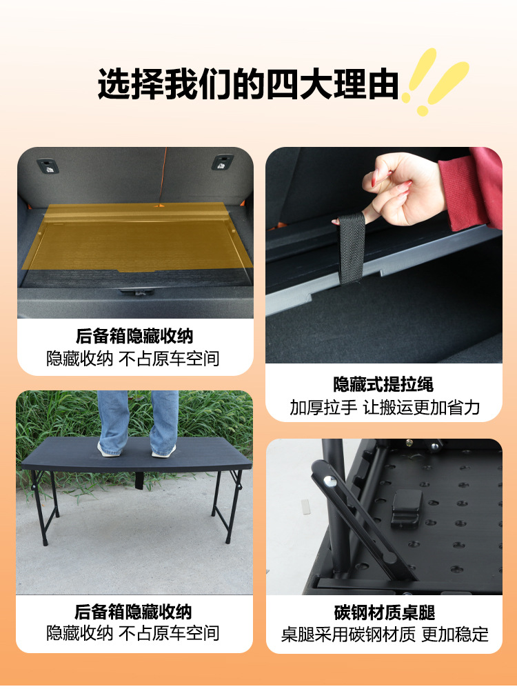 Xiaomi Yu7 Trunk Small Table Board Car Folding Table Outdoor Camping Picnic Table Supplies Accessories Portable