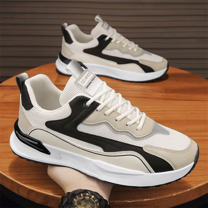 拼接男鞋跨境新款简约潮搭休闲运动鞋软底舒适透气潮流跑步单鞋