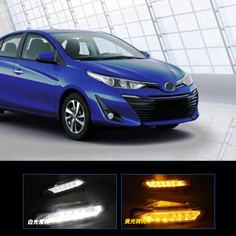 Aplicable a TOYOTA 17 / 18 YARIS delantero conjunto de lámpara de niebla LED extranjero YARIS modificación led luz diurna