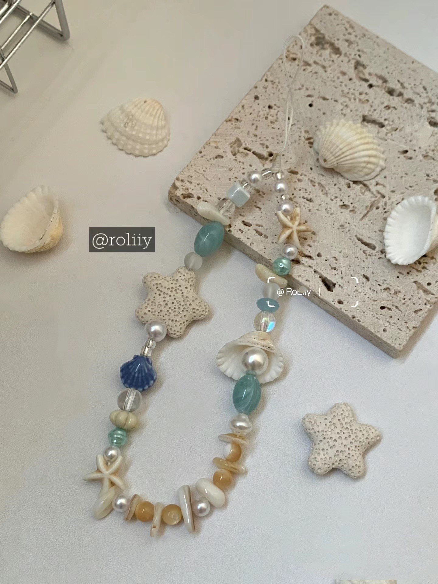 Mobile Phone Chain Classification Marine Style Starfish Shell PVC Beaded Mobile Phone Chain