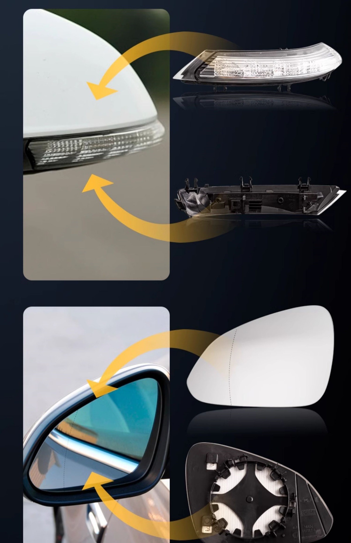 09-16 Regal rearview mirror housing, rearview mirror lens cover, turn signal, rearview mirror lens assembly