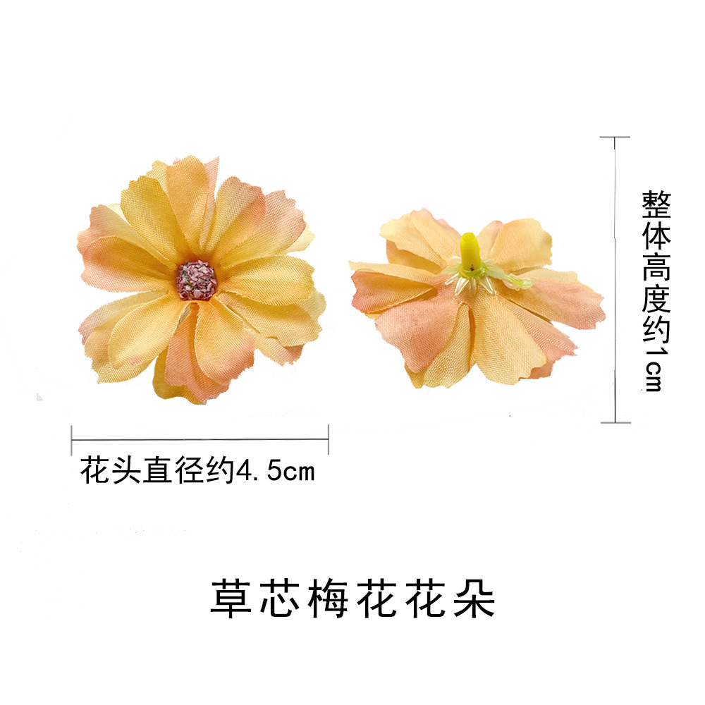 4.5cm núcleo de hierba flor de ciruela DIY hecha a mano material de ropa flores falsas flores decoración de pared de flores