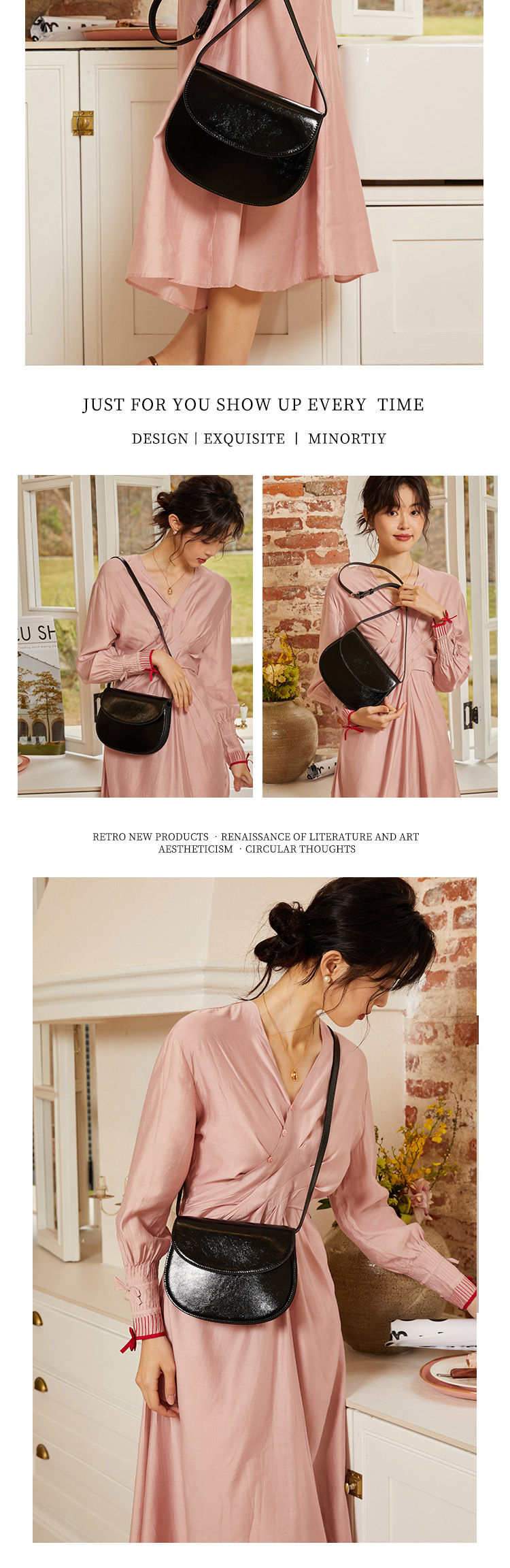 Organ Saddle Crossbody 2024 Nuovo design versatile di alta qualità, piccola e unica borsa in vera pelle, borsa a tracolla da donna_voghion.com