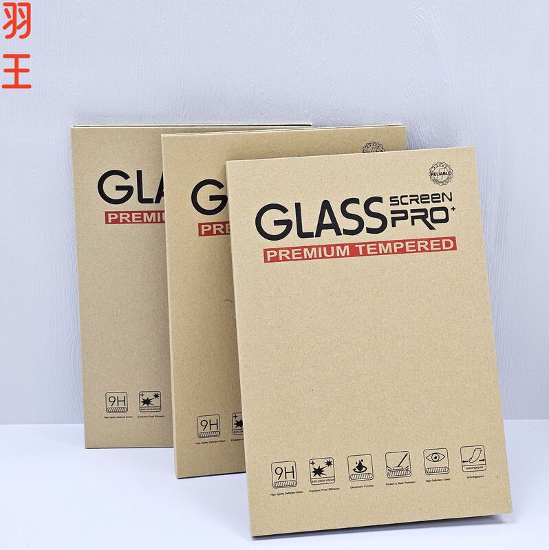 Cross-border sale of mobile phone flat tempered film universal kraft paper 10 inch packaging box ipad tempered glass film packaging box